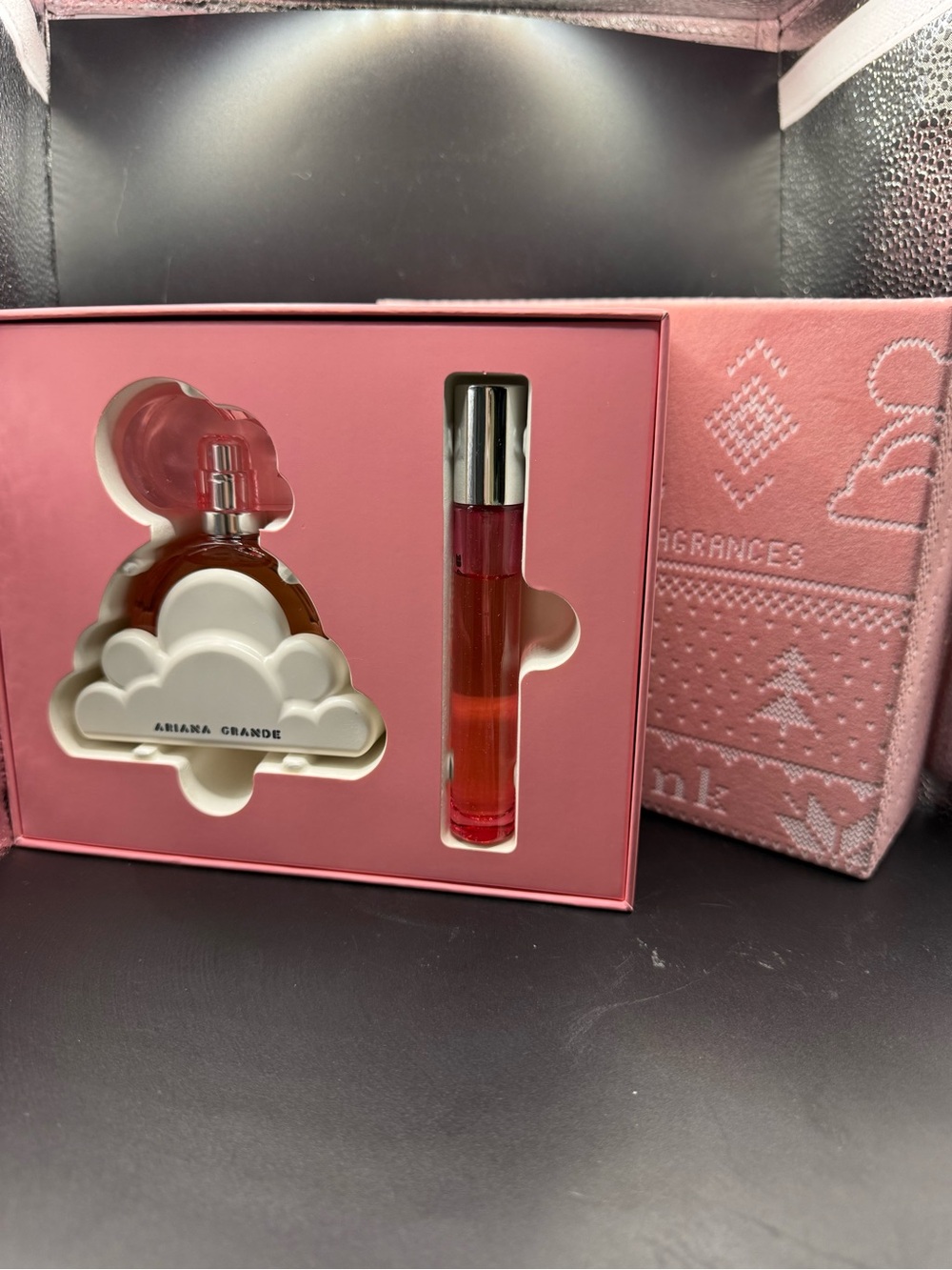 Ariana Grande Pink Cloud Fragrance Set with Pink Bottle & Roller